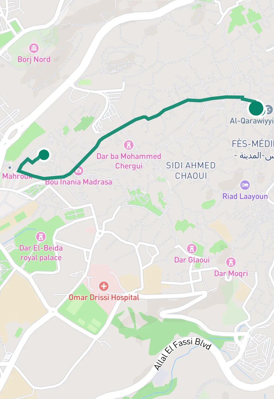 Original RIHLA native map route screenshot