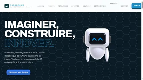 Screenshot of the deployed RoboGenius engineering-club website